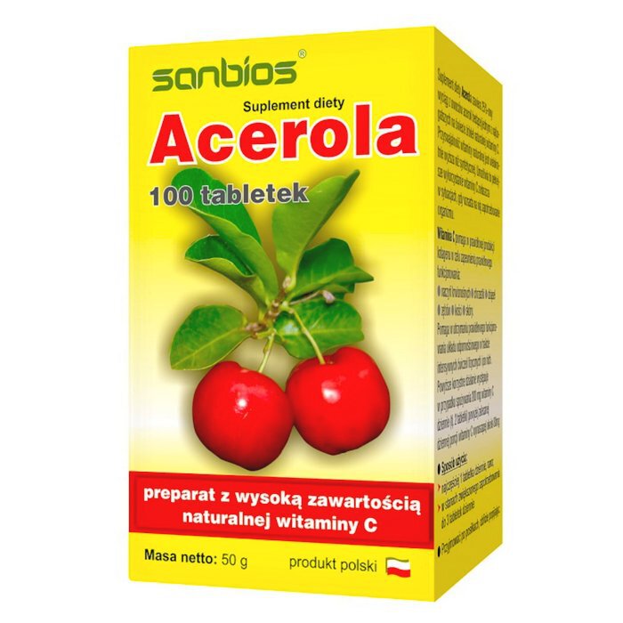 Acerola 500 Sabios 100tabl - witamina C z aceroli (1)