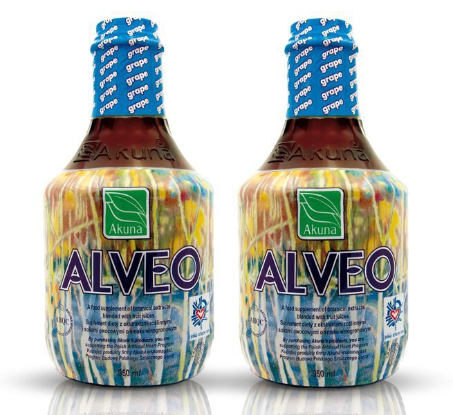 Alveo Grape 950ml x2 oryginalne butelki Akuna winogronowy (1)